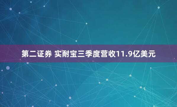 第二证券 实耐宝三季度营收11.9亿美元